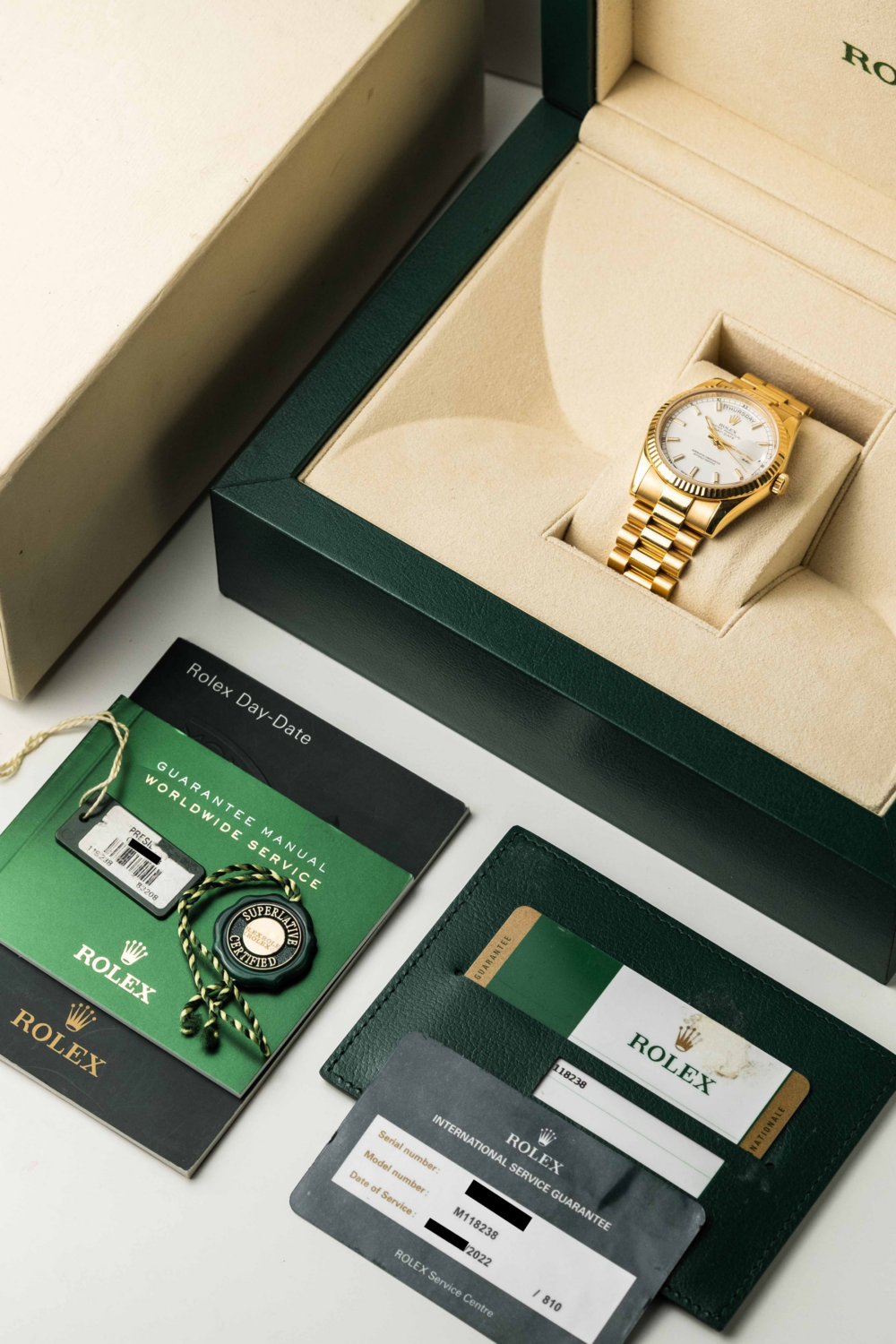 Rolex Day-Date 36mm Yellow Gold Silver Dial