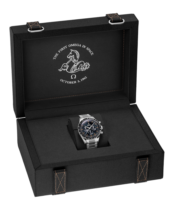 A- Speedmaster First OMEGA in Space 39.7 mm, steel on steel