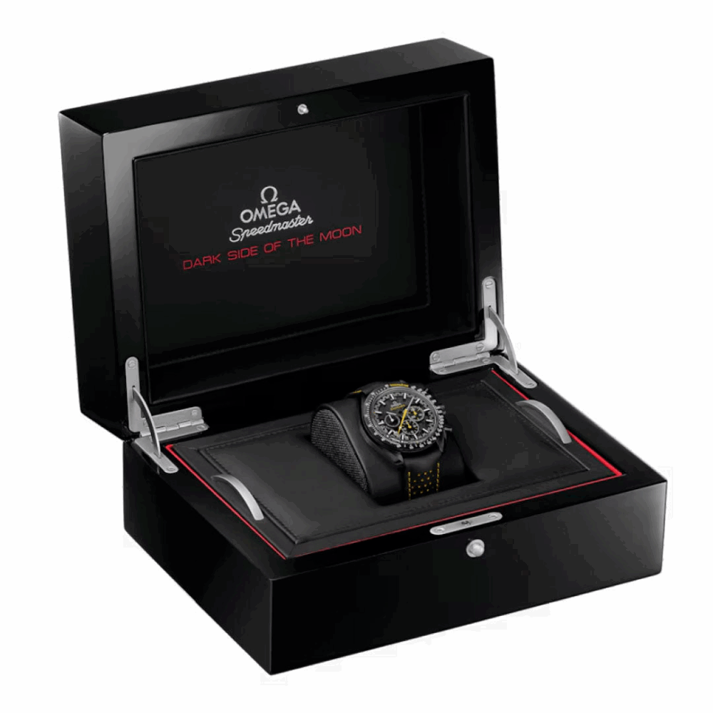 Speedmaster Dark Side of the Moon 44.25 mm, black ceramic on rubber strap