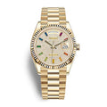 Day-Date 40 “Rainbow Paved Diamond Dial” in Yellow Gold