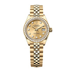 Lady-Datejust Oyster, 28 mm, yellow gold and diamond
