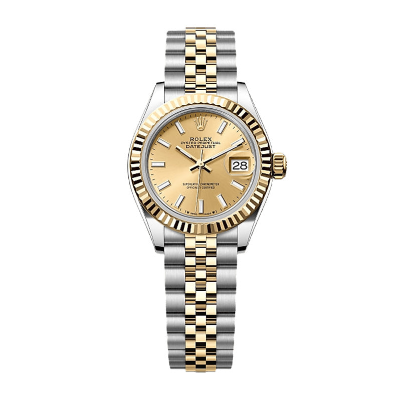 Lady-Datejust Oyster, 28 mm, Oystersteel and yellow gold