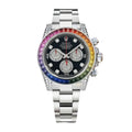 Cosmograph Daytona Rainbow White Gold Black Dial with Diamond Bezel