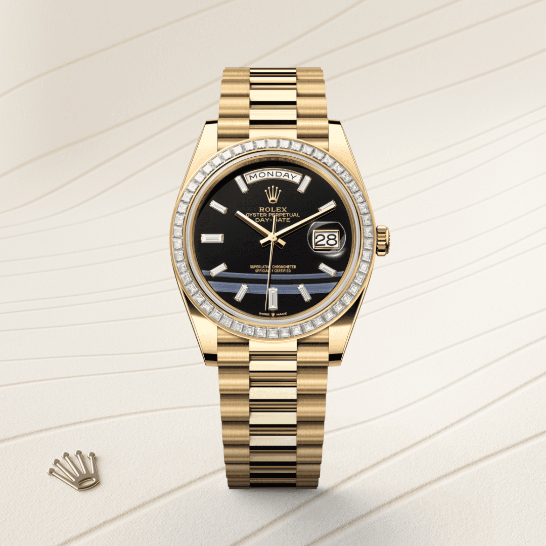 Day-Date 40 Yellow Gold Diamond Bezel – President Bracelet