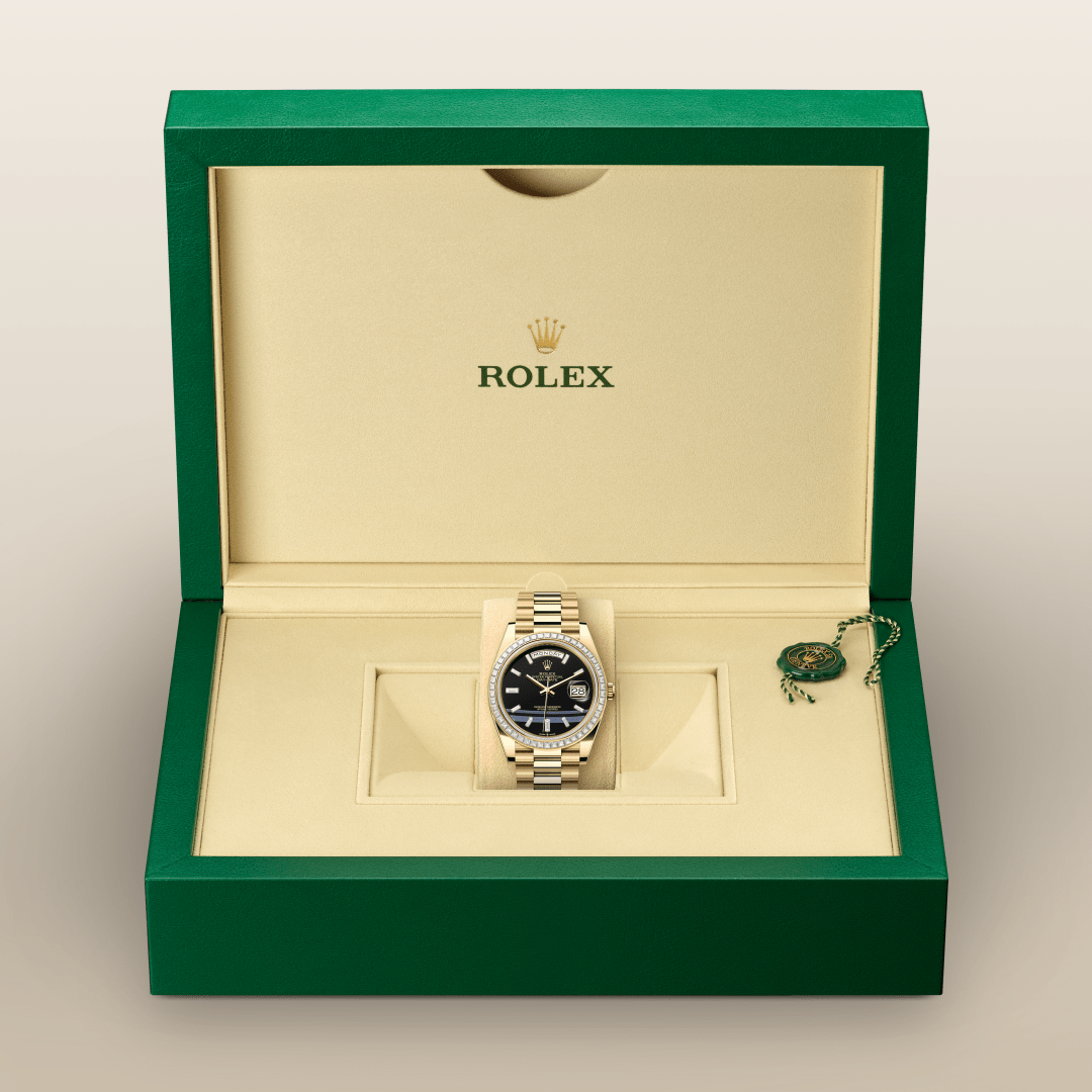 Day-Date 40 Yellow Gold Diamond Bezel – President Bracelet