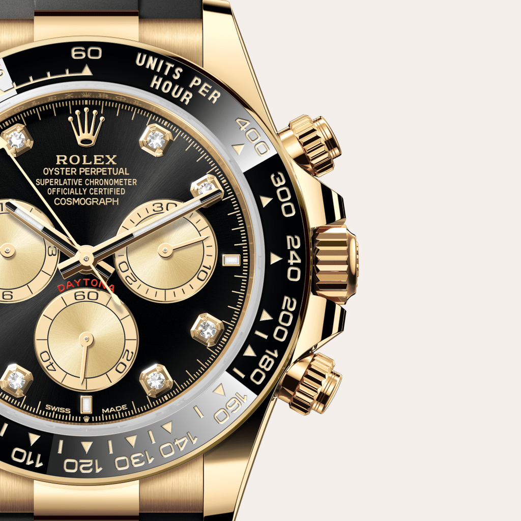 Cosmograph Daytona Yellow Gold Black Dial with Diamond Hour Markers