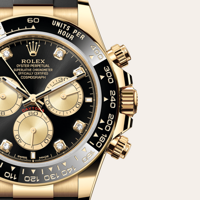 Cosmograph Daytona Yellow Gold Black Dial with Diamond Hour Markers