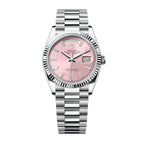 Day-Date 40 Pink Dial Fluted Bezel in Platinum