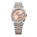 Datejust 36 Oyster, 36 mm, Oystersteel, Everose gold and diamonds