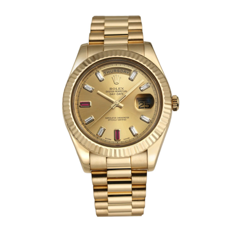 Day-Date II 218238 Full Set Factory Ruby Baguette Dial