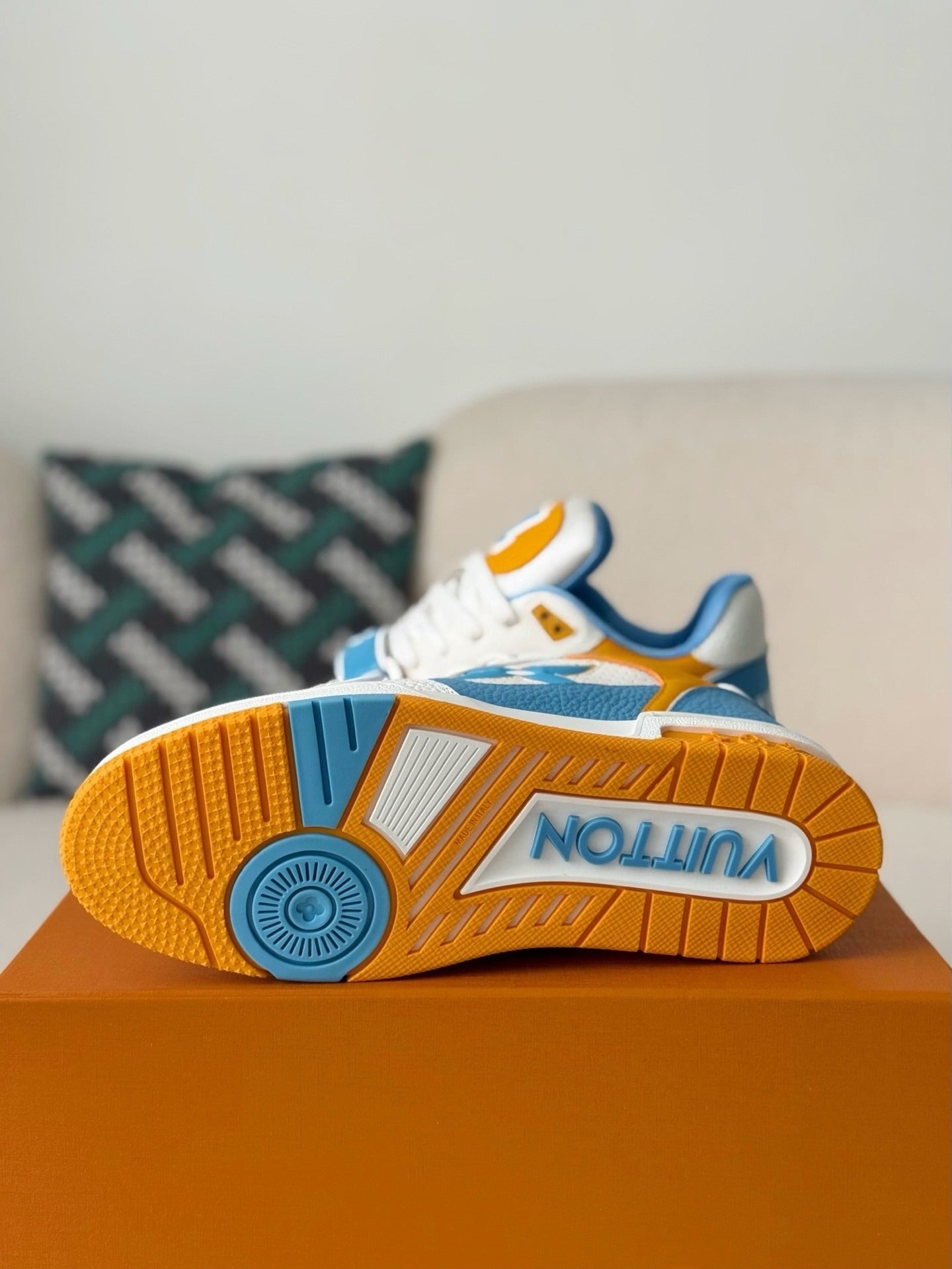 Louis Vuitton LV Trainer Blue Velcro Strap Sneaker