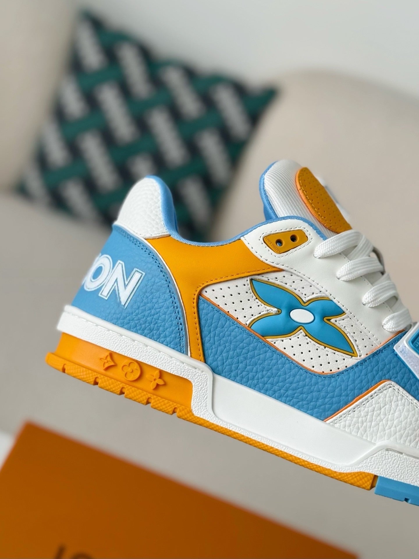Louis Vuitton LV Trainer Blue Velcro Strap Sneaker