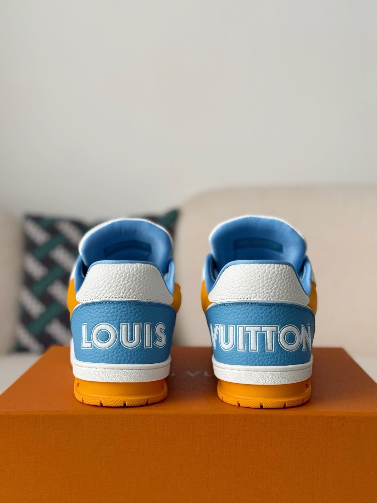 Louis Vuitton LV Trainer Blue Velcro Strap Sneaker