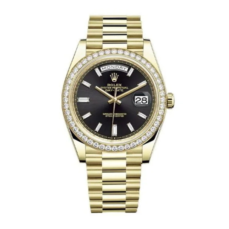 Day-Date 40 Yellow Gold Diamond Bezel – President Bracelet