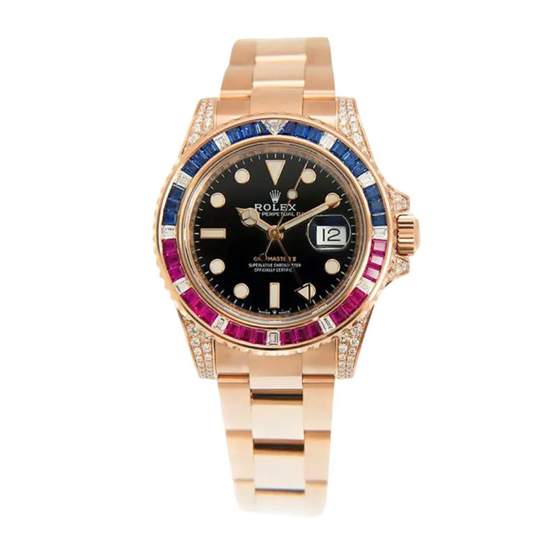 SUBMARINER GOLDEN BLUE / RED DIAMOND BLACK DIAL 40MM