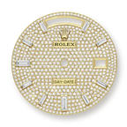 Day-Date Yellow Gold Pavé Dial Fluted Bezel