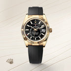 B Sky-Dweller Oysterflex, 18K Yellow Gold, Black Index Dial 42 mm