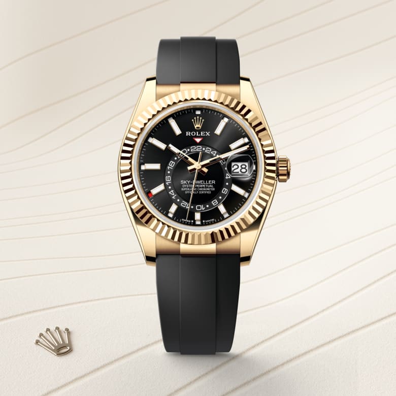 B Sky-Dweller Oysterflex, 18K Yellow Gold, Black Index Dial 42 mm