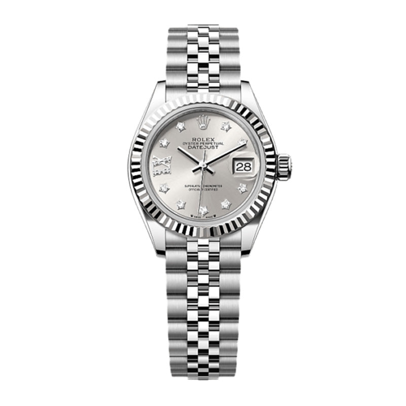 Lady-Datejust Oyster, 28 mm, Oystersteel and white gold