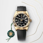 B Sky-Dweller Oysterflex, 18K Yellow Gold, Black Index Dial 42 mm
