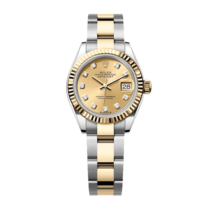 Lady-Datejust Oyster, 28 mm, Oystersteel and yellow gold