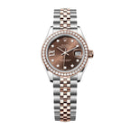 Lady-Datejust Oyster, 28 mm, Oystersteel, Everose gold and diamonds