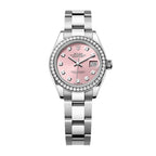 Lady-Datejust Oyster, 28 mm, Oystersteel, white gold and diamonds