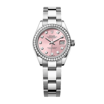Lady-Datejust Oyster, 28 mm, Oystersteel, white gold and diamonds