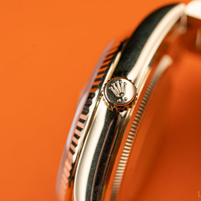 Yellow Gold Day-Date Fluted Bezel Green Index Dial President Bracelet