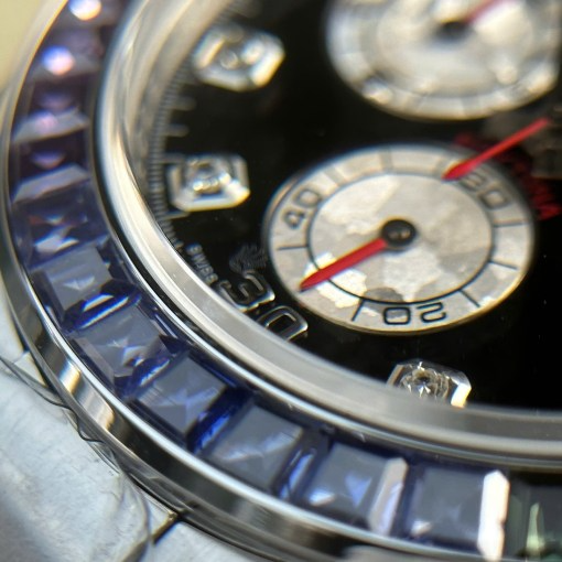 Cosmograph Daytona Rainbow White Gold Black Dial with Diamond Bezel