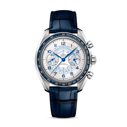 Speedmaster Chronoscope 43 mm, steel on leather strap