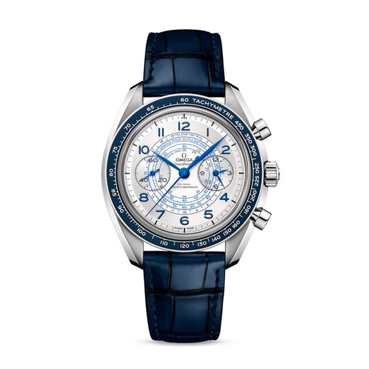 Speedmaster Chronoscope 43 mm, steel on leather strap