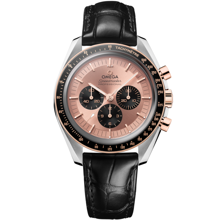Speedmaster Moonwatch Professional 42 mm, steel ‑ Sedna™ gold on alligator