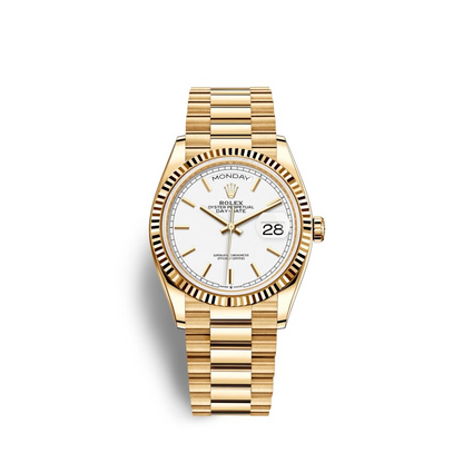 Rolex Day-Date 36mm Yellow Gold Silver Dial