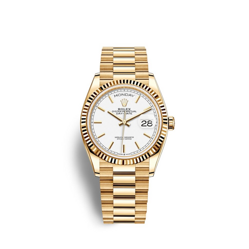 Rolex Day-Date 36mm Yellow Gold Silver Dial