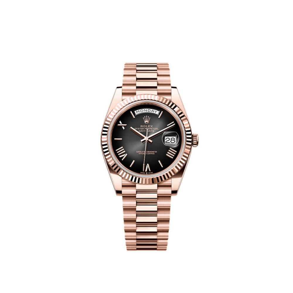 B- Rolex Day-Date 40 Oyster, 40 mm, Everose gold