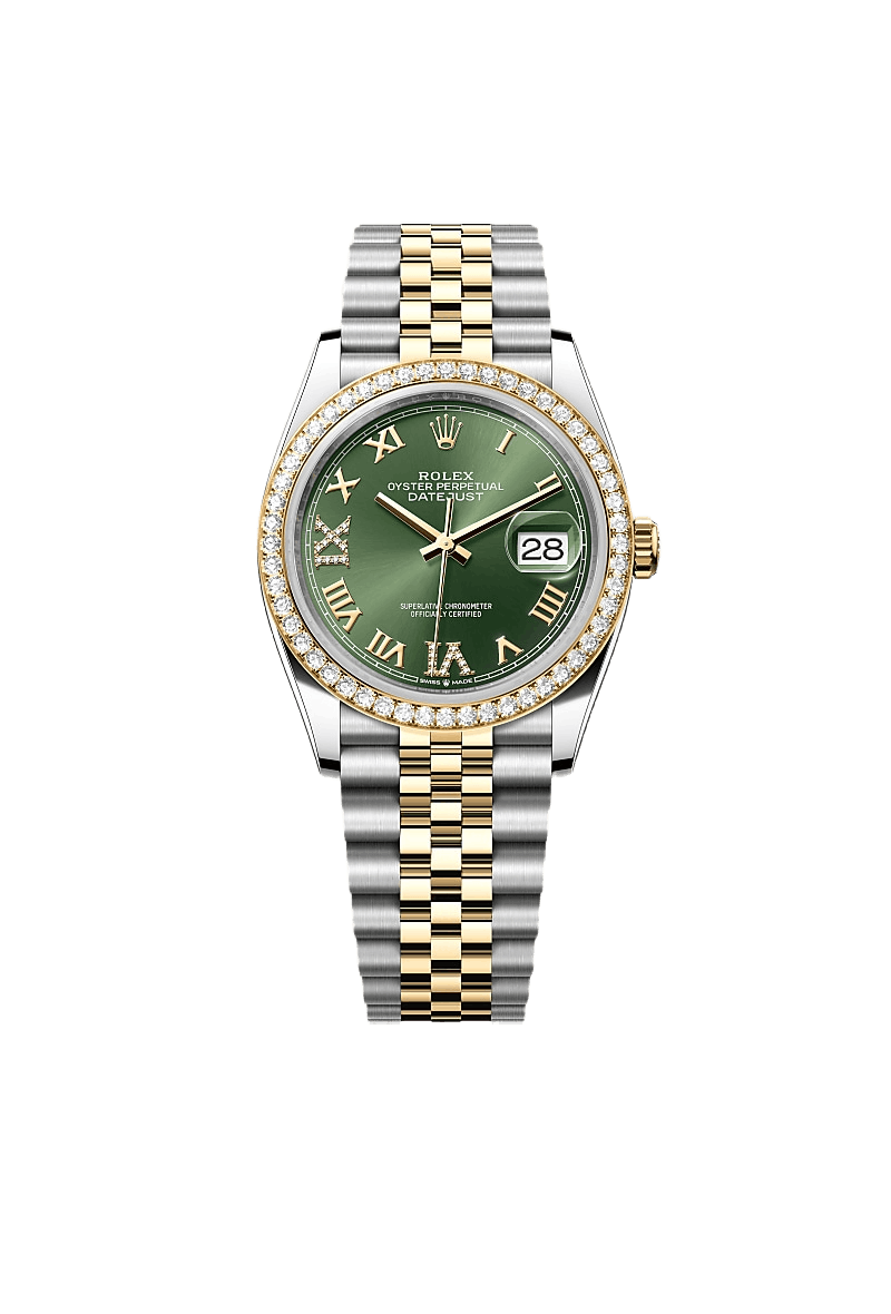 Rolex Datejust 36 Oyster, 36 mm, Oystersteel, yellow gold and diamonds