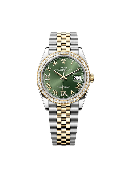 Rolex Datejust 36 Oyster, 36 mm, Oystersteel, yellow gold and diamonds