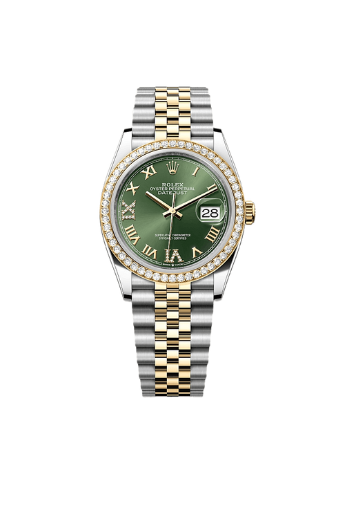 Rolex Datejust 36 Oyster, 36 mm, Oystersteel, yellow gold and diamonds