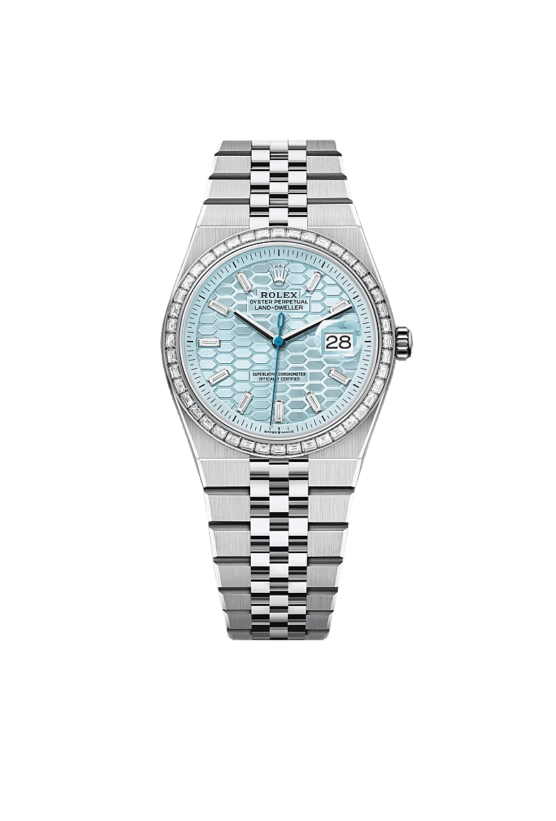 Rolex Land-Dweller 36 Oyster, 36 mm, platinum and diamonds