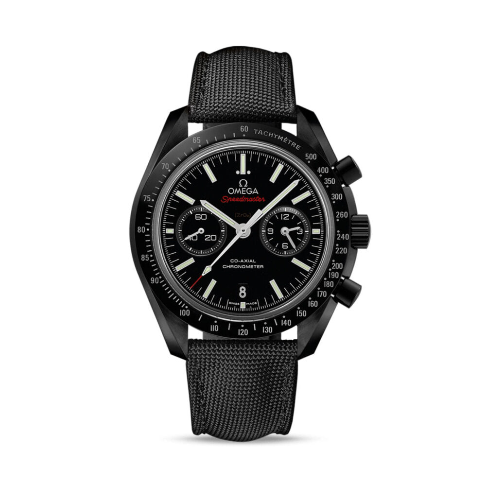 Speedmaster Dark Side of the Moon 44.25 mm, black ceramic on coated nylon fabric strap