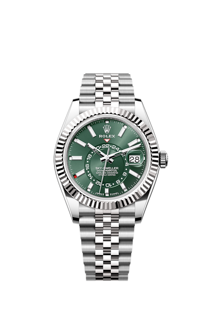 Rolex Sky-Dweller, 42mm, Oystersteel and 18k White Gold, Green, Jubilee