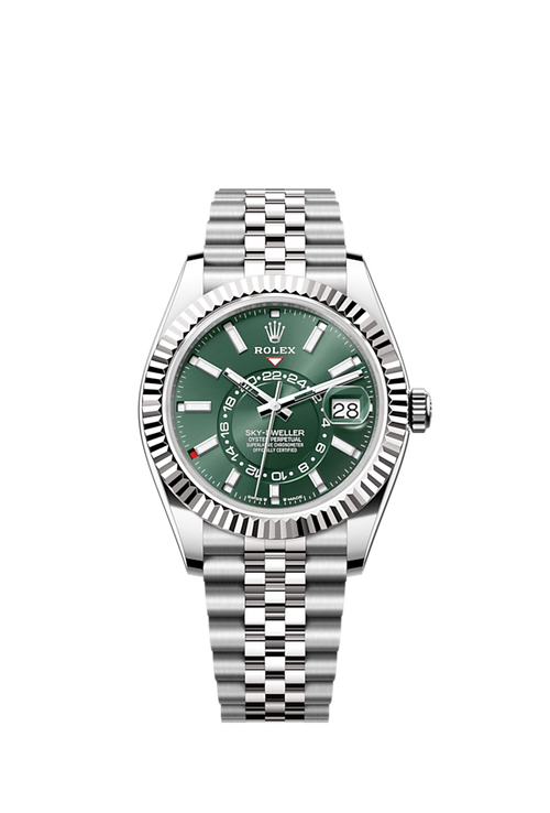 Rolex Sky-Dweller, 42mm, Oystersteel and 18k White Gold, Green, Jubilee