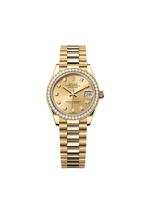 Rolex Datejust 31 Oyster, 31 mm, yellow gold and diamonds