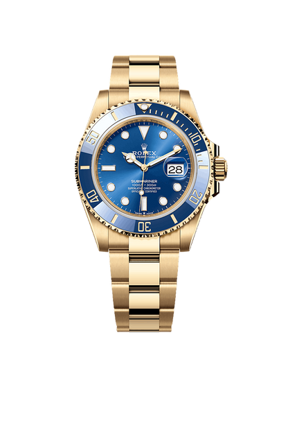 B- Rolex Submariner Date Oyster, 41 mm, yellow gold