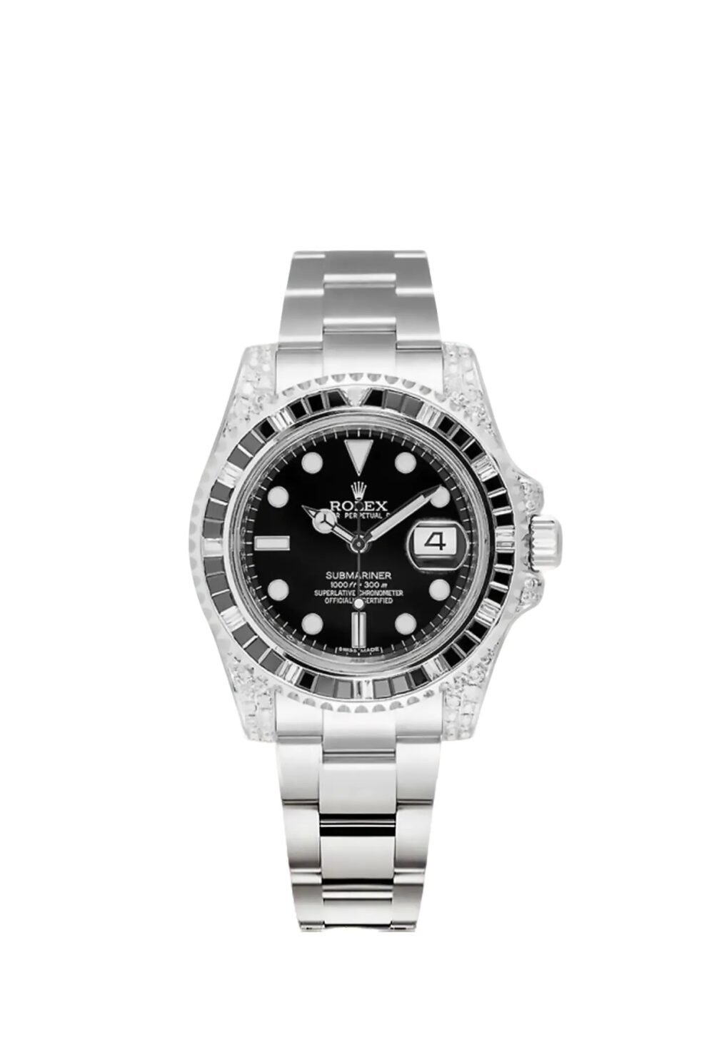 Rolex Submariner Date Silver Black Diamond, 40mm