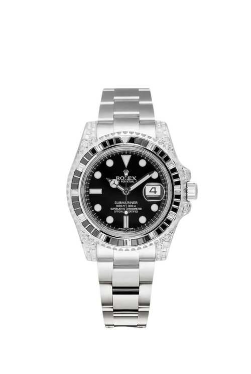 Rolex Submariner Date Silver Black Diamond, 40mm
