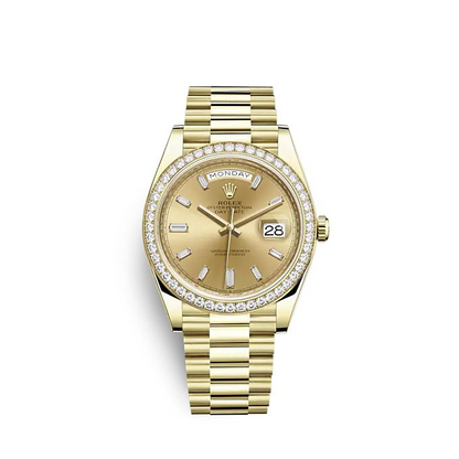 Rolex Day-Date 40 Oyster, 40 mm, yellow gold and diamonds