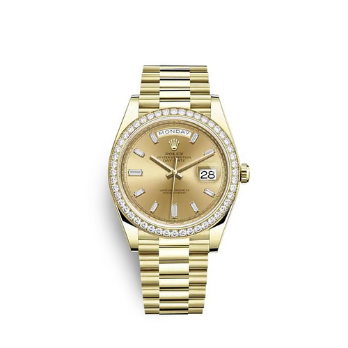 Rolex Day-Date 40 Oyster, 40 mm, yellow gold and diamonds