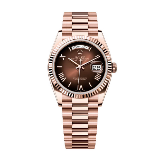 A- Rolex Day-Date 36 Oyster, 36 mm, Everose gold